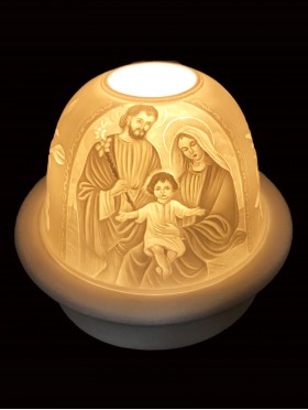 Holy Family Candle Dome Light w/Candle Plate